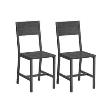 Songmics Set za blagovaonske stolice 2 komada 36x46.6x87.1 cm sivi
