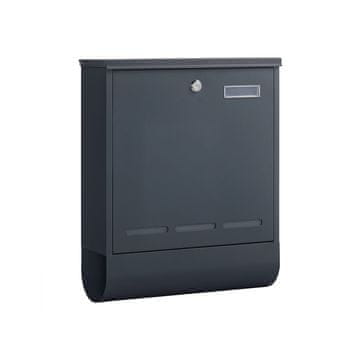 Songmics Poštanski sandučić 35x12x42.5 cm Sivi