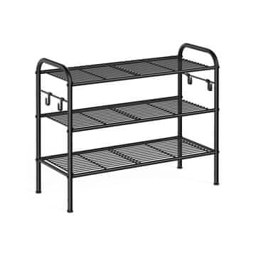 Songmics Stalak za cipele 3 razine 28x68x53 cm Crni