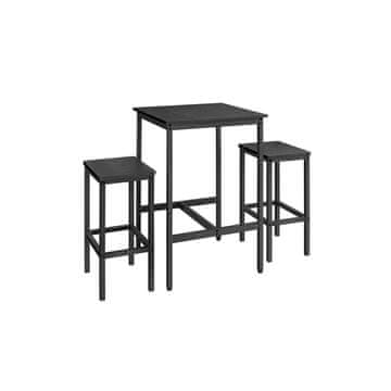 Songmics Set barskog stola 60x60x90 cm crni