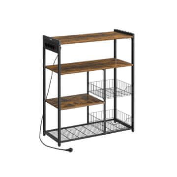 Songmics Kuhinjska polica 35x80x93.5 cm smeđa