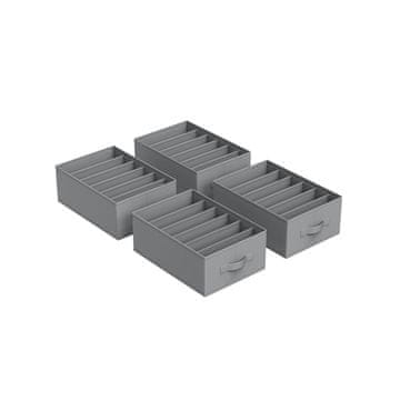 Songmics Set organizatora ormara 6 pregrada 42x30x17 cm siva