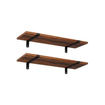 Songmics Set zidnih polica 2 komada 60x20x7 cm smeđa