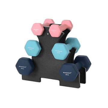 Songmics Set bučica heksagonalnih 13.5x6.5x6 cm ružičasta akvamarin siva