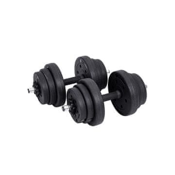 Songmics Set bučica 2 komada 20 kg podesiv crni