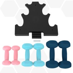 Songmics Set bučica heksagonalnih 13.5x6.5x6 cm ružičasta akvamarin siva