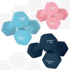 Songmics Set bučica heksagonalnih 13.5x6.5x6 cm ružičasta akvamarin siva