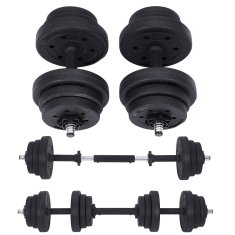 Songmics Set bučica 2 komada 20 kg podesiv crni