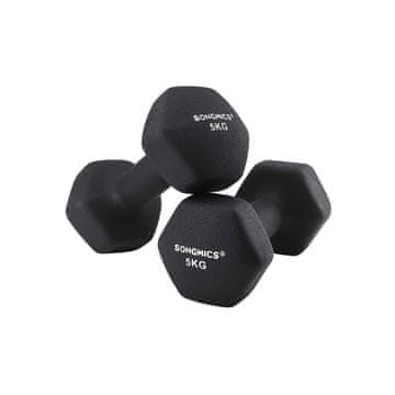 Songmics Set bučica 2 komada 5 kg svaki crne boje