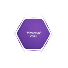 Songmics Set bučica 2 x 2 kg 16x7.5 cm ljubičasta
