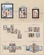 Songmics Set okvira za slike 10 komada 20x25 cm, 13x18 cm, 10x15 cm, bijela