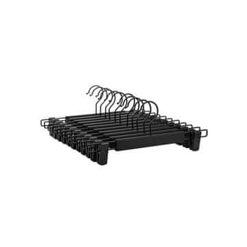 Songmics Set 12 vješalica za hlače 35.5x1x15 cm Crne