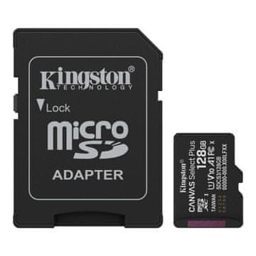 Kingston Canvas Select Plus Gen3 microSDXC kartica + adapter, 128 GB (SDCS3/128GB)