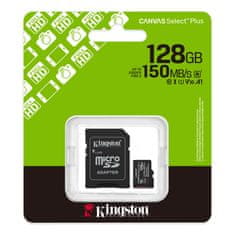 Kingston Canvas Select Plus Gen3 microSDXC kartica + adapter, 128 GB (SDCS3/128GB)