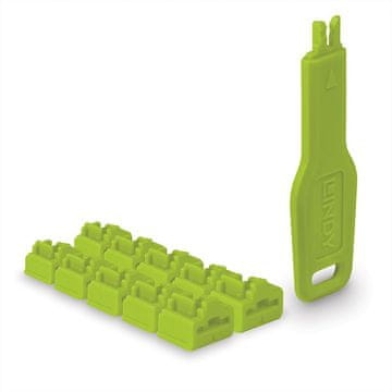 Lindy Lindy RJ45 Blokatori portova - Zeleni, 10 komada + 1 ključ