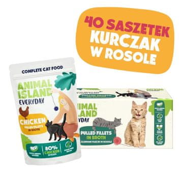 Animal ANIMAL ISLAND mokra hrana za mačke, piletina u umaku - 40x85g