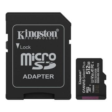 Kingston Canvas Select Plus Gen3 microSDXC kartica + adapter, 512 GB (SDCS3/512GB)
