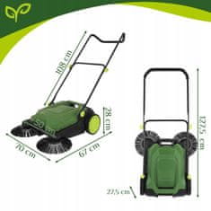 Malatec Ručni mehanički stroj za metenje s metlom 68 cm, 3 četke