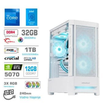 MEGA MT S8 računalo, Intel Core i7-12700K, 32GB, SSD1TB, RTX5070, FreeDOS