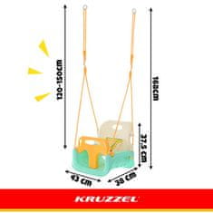 Northix Dječja ljuljačka 3 u 1, podesiva užad, nosivost 30 kg