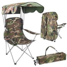Northix Sklopiva ribarska stolica Camo s tendom i mrežom protiv komaraca
