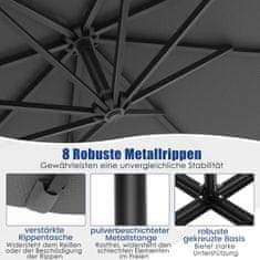 Northix Suncobran na solarni pogon, 300 cm, 40 LED lampica, siva