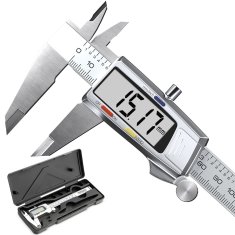 Northix Digitalno pomično mjerilo 150 mm, kaljeni čelik, LCD zaslon