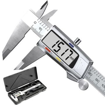 Northix Digitalno pomično mjerilo 150 mm, kaljeni čelik, LCD zaslon