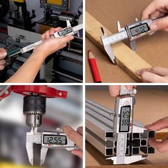 Northix Digitalno pomično mjerilo 150 mm, kaljeni čelik, LCD zaslon
