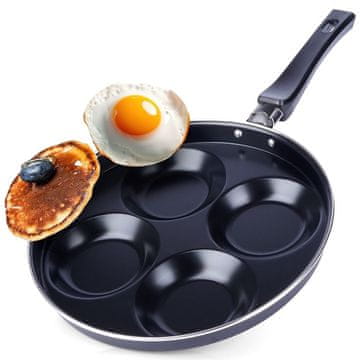 Northix Granitna tava 25 cm, 4 rupe, neprianjajuća