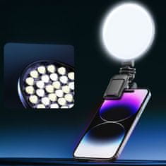 BLAVEC Aura Mini Selfie kružno LED svjetlo s kopčom, crno