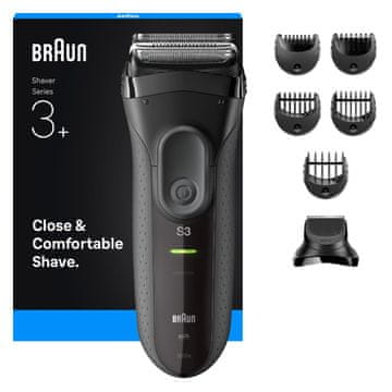 BRAUN Braun 3000BT brijaći aparat s folijom, trimerom, crni/sivi