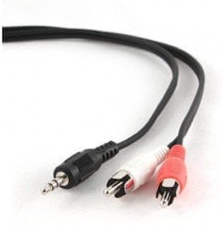 Gembird GEM audio kabel 2.5m, 3.5mm na 2x RCA, M/M, crna/crvena/bijela