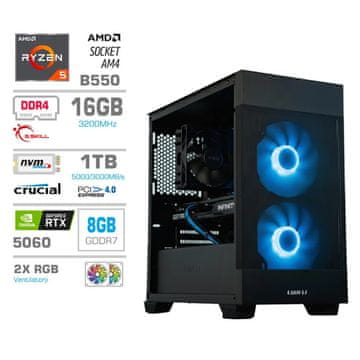 MEGA MT S7X računalo, AMD Ryzen 5-5500, 16GB, SSD1TB, RTX5060, FreeDOS