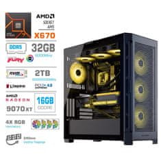 MEGA TWR S11 računalo, AMD Ryzen 7-9700X, 32GB, SSD2TB, RX9070 XT, FreeDOS