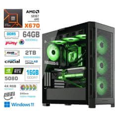 MEGA TWR S11 računalo, AMD Ryzen 7-7800X3D, 64GB, SSD2TB, RTX5080, W11H