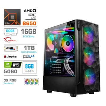 MEGA MT S7 računalo, AMD Ryzen 5-7600, 16GB, SSD1TB, RTX5060, FreeDOS