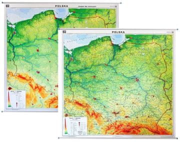 Poljska. Dvostrana opća geografska (fizička) zidna karta / za vježbe