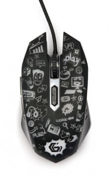 slomart Gembird MUS-LED-02 optički miš 1200 DPI, 6 tipki, USB, crna