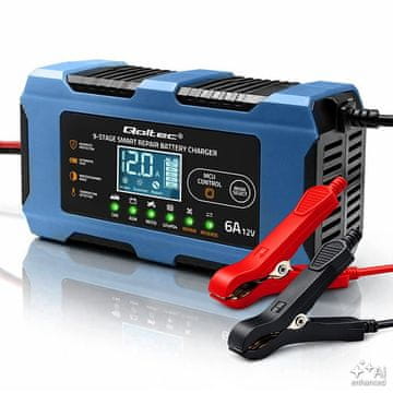 slomart Qoltec 526690 automatski punjač akumulatora 12V 6A, AGM/GEL/LiFePO4