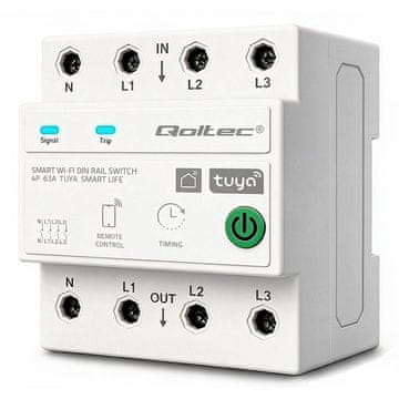 slomart Qoltec 509761 trofazni relej 63A, DIN šina, Wi-Fi, timer