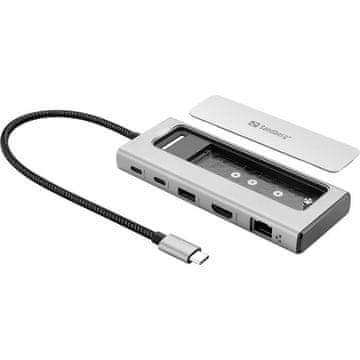 Sandberg USB-C 6u1 putna priključna stanica s M.2 SSD utorom