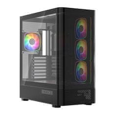 Modecom MODECOM Volcano AQ300 ARGB PC kućište Midi Tower, crna
