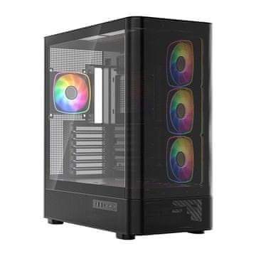 Modecom MODECOM Volcano AQ300 ARGB PC kućište Midi Tower, crna