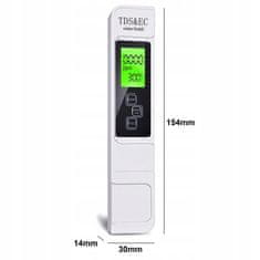 Dexxer PH tester kvalitete vode LCD termometar TDS ATC bijeli