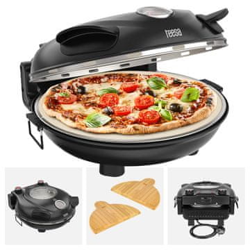 Teesa Pić za pizzu Teesa Supreme+ 400°C 1200W, kamen, prozorčić, 2 lopatice