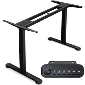 Northix Električni podesivi okvir za stol s dvostrukim motorom, crni, 109-151x70-120 cm