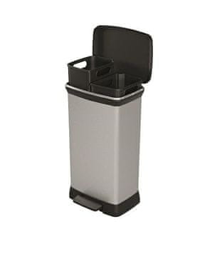 CURVER CURVER Koš za smeće s pedalom 23L+23L, metalizirani