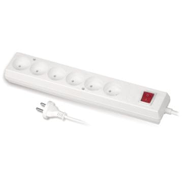 slomart Produžni kabel sa 6 utičnica, 1,5m, bijeli, PLASTROL PS-670WS