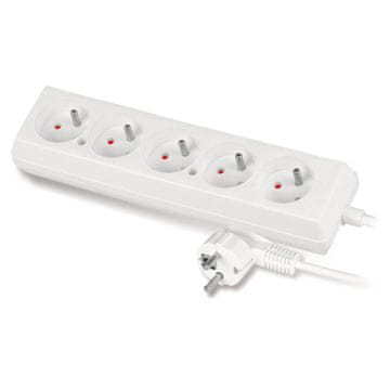 slomart Produžni kabel s 5 utičnice, bijeli, 1,5m